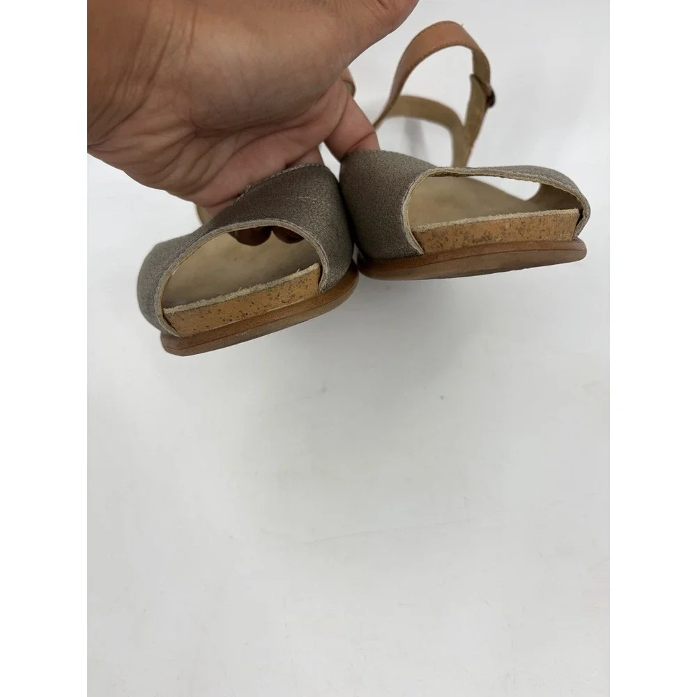 Dansko Cass Peep Toe Ankle Strap Wedge Sandal Plantino Tan Leather Womens 40/10